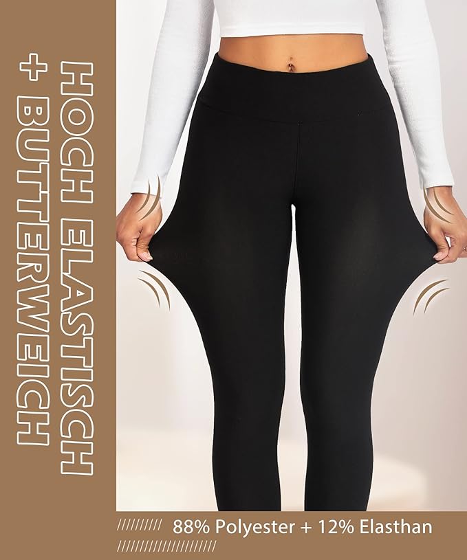 RIOJOY Thermal Leggings for Women Lined Leggings with Teddy Fleece Winter Warm Leggings Trousers for Everyday Use